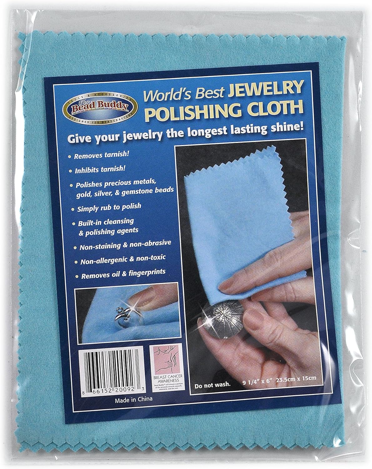 Bead Buddy World's Best Jewelry Polishing Cloth-Silver Polishing Cloth-Jewelry Cleaning Cloth