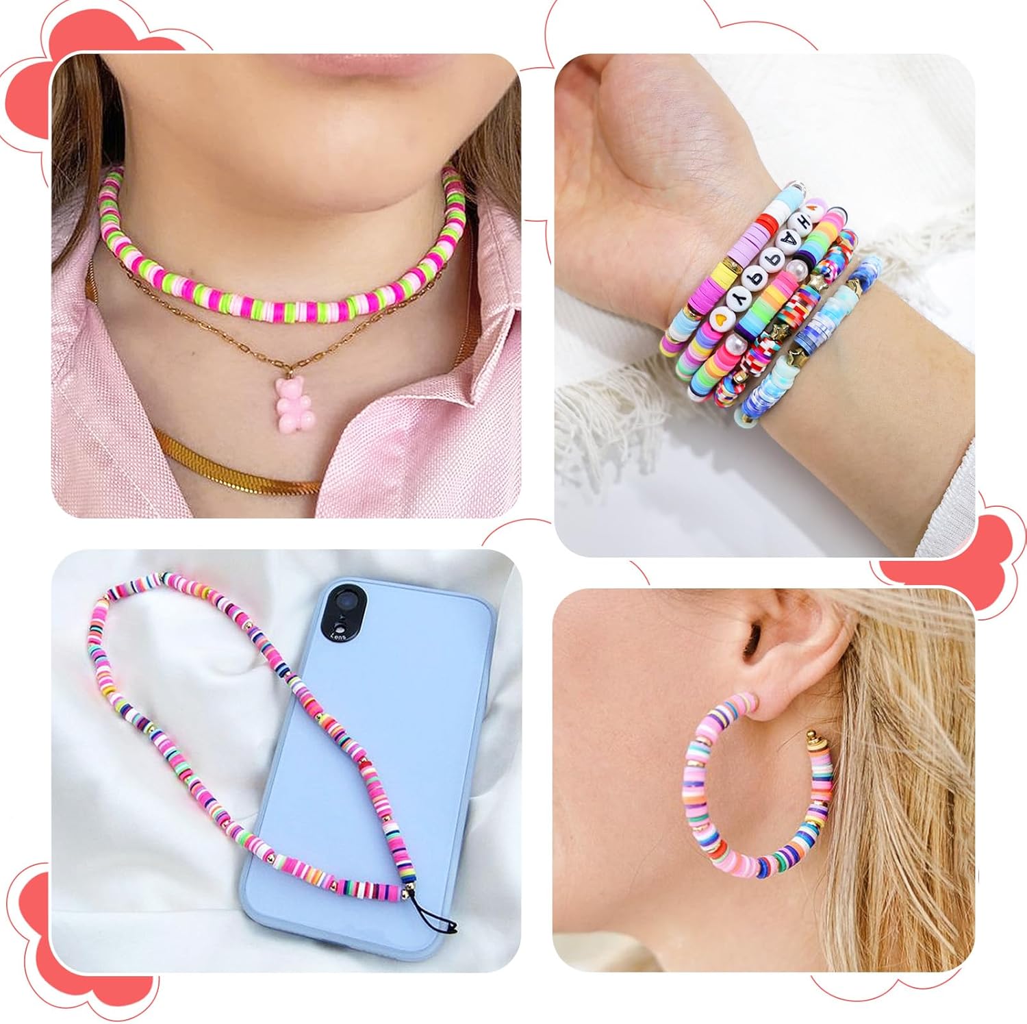 Redtwo 30000 Pcs Clay Beads Bracelet Making Kit, 9 Boxes 192 Colors Friendship Bracelet Kit Flat Polymer Heishi Beads for Jewelry Making, Crafts Gift for Girls Ages 6-12 - Image 4